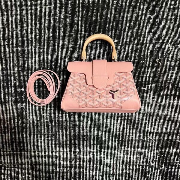 Goyard Coated Canvas and Leather Saigon Top Handle Bag-11.5x7x14.5CM