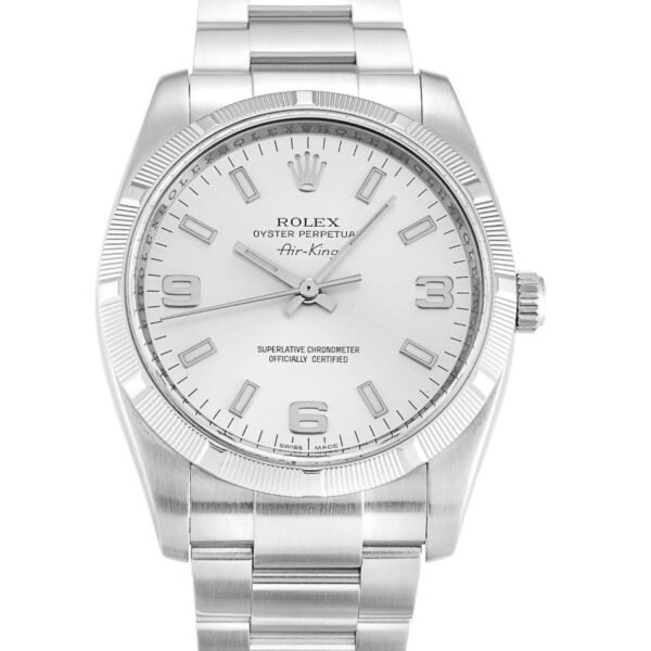 Rolex Air-King Silver Quarter Arabic 114210