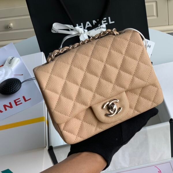 Ch@nel Flap Bag-Lambskin-Silver Hardware-17CM