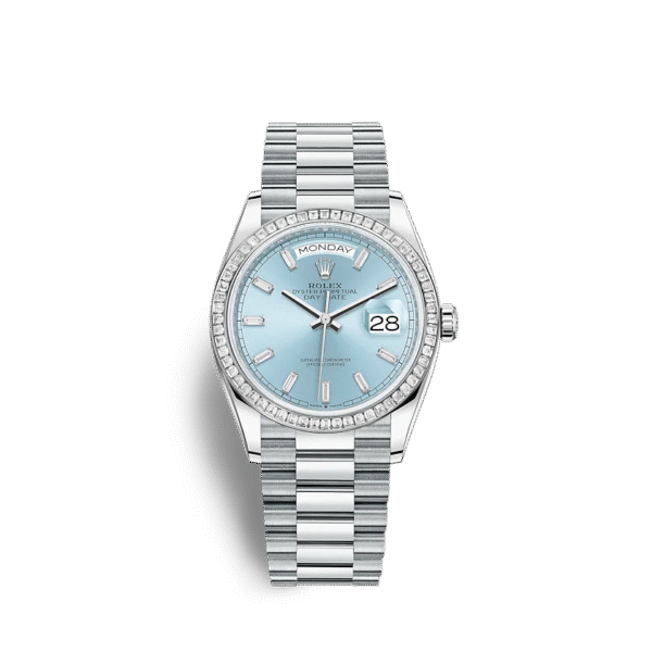 Rolex Day-Date 128396TBR 36mm Ice blue set with diamonds
