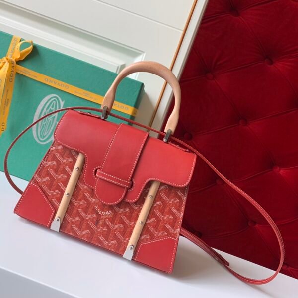 Goyard Coated Canvas and Leather Saigon Top Handle Bag-21CM